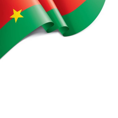 Burkina Faso bayrağı, beyaz arkaplanda vektör illüstrasyonu
