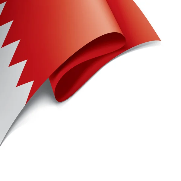 Bahrein vlag, vector illustratie op een witte achtergrond — Stockvector