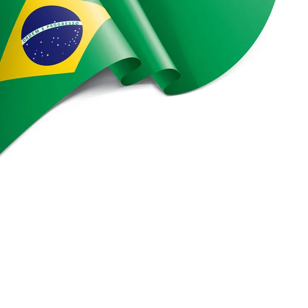 Brasilianische Flagge, Vektorabbildung auf weißem Hintergrund — Stockvektor