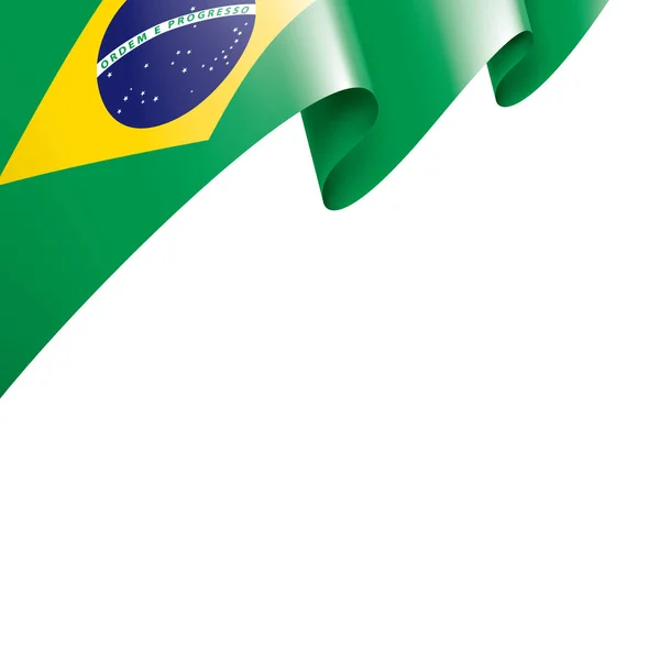 Vlag van Brazilië, vectorillustratie op een witte achtergrond — Stockvector