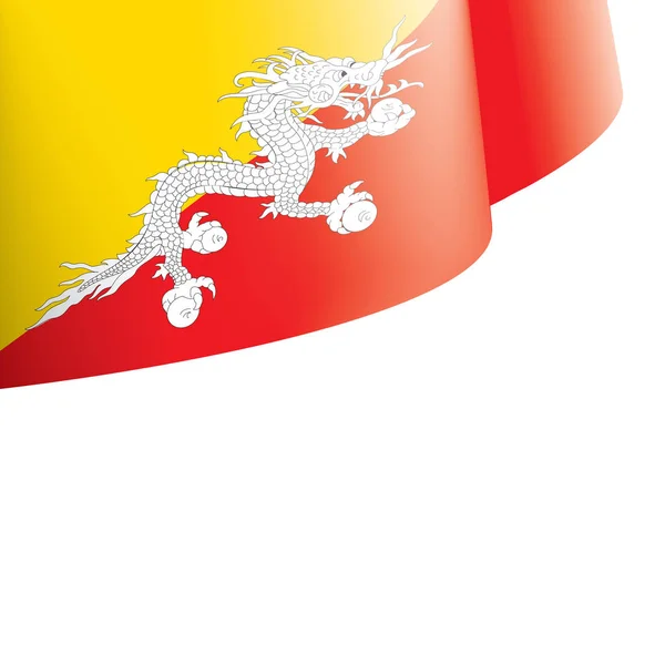 ブータンの国旗、白い背景のベクトルイラスト — ストックベクタ