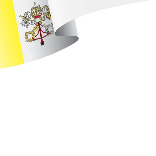 Vatikan bayrağı, beyaz arka planda vektör illüstrasyonu — Stok Vektör
