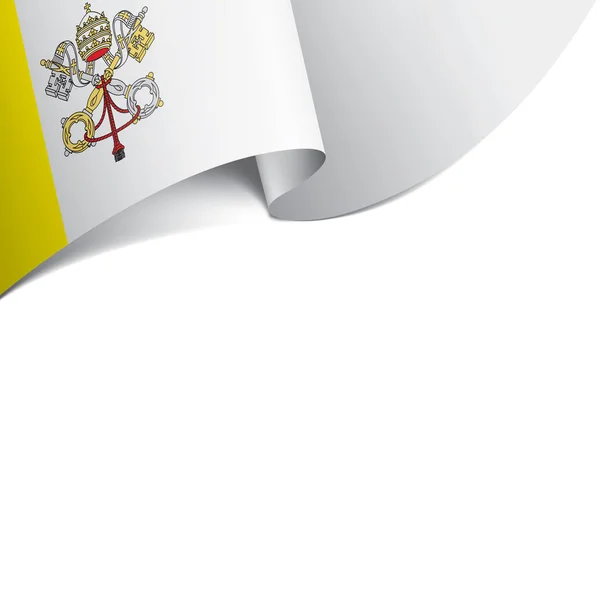 Vatikan bayrağı, beyaz arka planda vektör illüstrasyonu — Stok Vektör