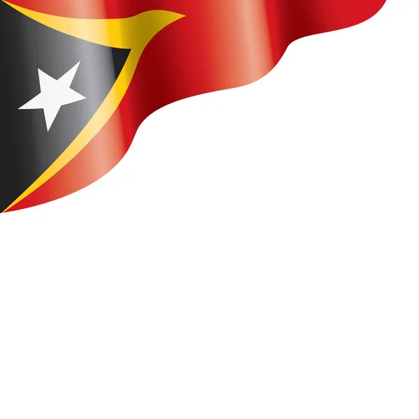 Doğu Timor bayrağı, beyaz arkaplanda vektör çizimi — Stok Vektör