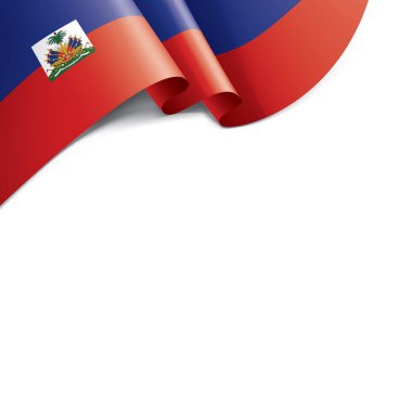 Haiti bayrağı, beyaz arkaplanda vektör illüstrasyonu