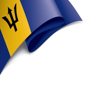 Beyaz arkaplanda Barbados bayrağı, vektör illüstrasyonu.