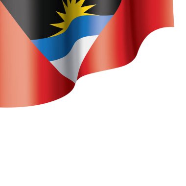 Antigua ve Barbuda bayrağı, beyaz arkaplanda vektör illüstrasyonu