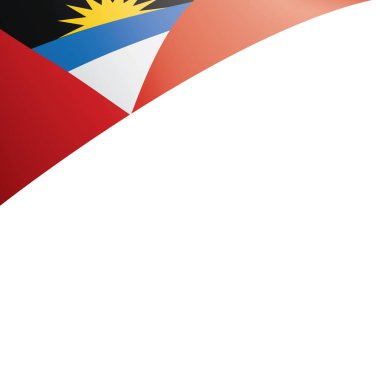 Antigua ve Barbuda bayrağı, beyaz arkaplanda vektör illüstrasyonu