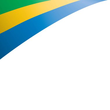 Gabon bayrağı, beyaz arkaplanda vektör çizimi.