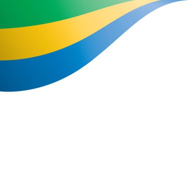 Gabon bayrağı, beyaz arkaplanda vektör çizimi.