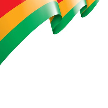 Bolivya bayrak, beyaz bir arka plan üzerinde vektör çizim.