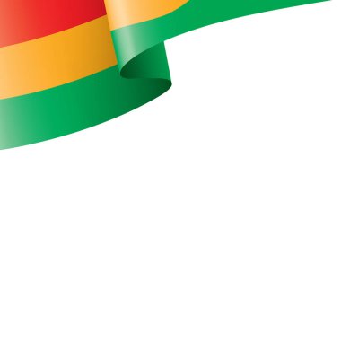 Bolivya bayrak, beyaz bir arka plan üzerinde vektör çizim.