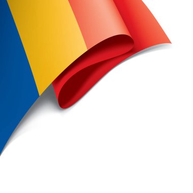 Çad bayrağı, beyaz bir arka plan üzerinde vektör çizim.