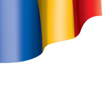 Çad bayrağı, beyaz bir arka plan üzerinde vektör çizim.