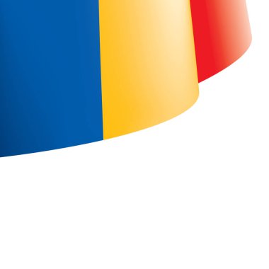 Çad bayrağı, beyaz bir arka plan üzerinde vektör çizim.