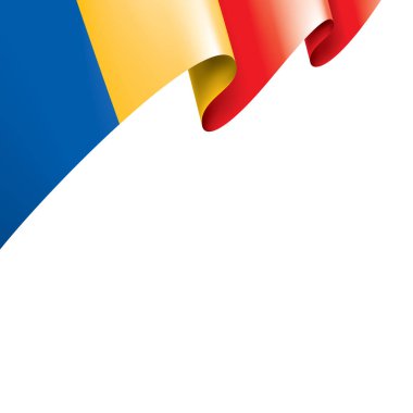 Çad bayrağı, beyaz bir arka plan üzerinde vektör çizim.