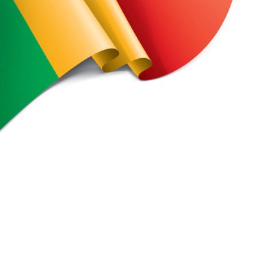 Mali bayrağı, beyaz bir arka plan üzerinde vektör çizim.