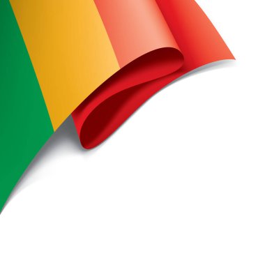 Mali bayrağı, beyaz bir arka plan üzerinde vektör çizim.