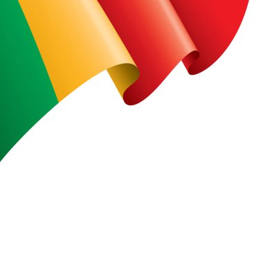 Mali bayrağı, beyaz bir arka plan üzerinde vektör çizim.