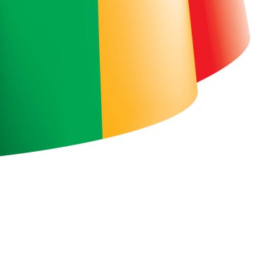 Mali bayrağı, beyaz bir arka plan üzerinde vektör çizim.