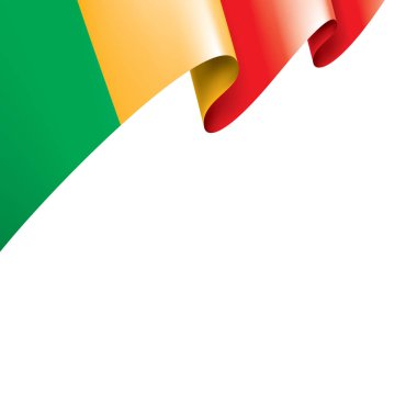 Mali bayrağı, beyaz bir arka plan üzerinde vektör çizim.