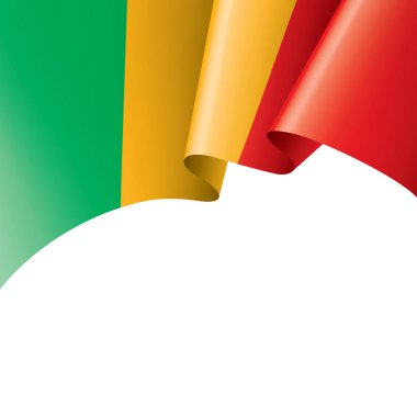 Mali bayrağı, beyaz bir arka plan üzerinde vektör çizim.