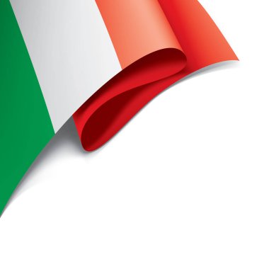 İtalya bayrağı, beyaz arkaplanda vektör illüstrasyonu.