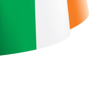 İrlanda bayrağı, beyaz arkaplanda vektör illüstrasyonu