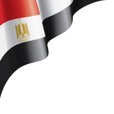 Mısır bayrağı, beyaz bir arka plan üzerinde vektör çizim