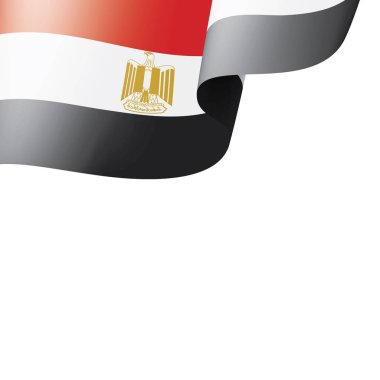 Mısır bayrağı, beyaz bir arka plan üzerinde vektör çizim