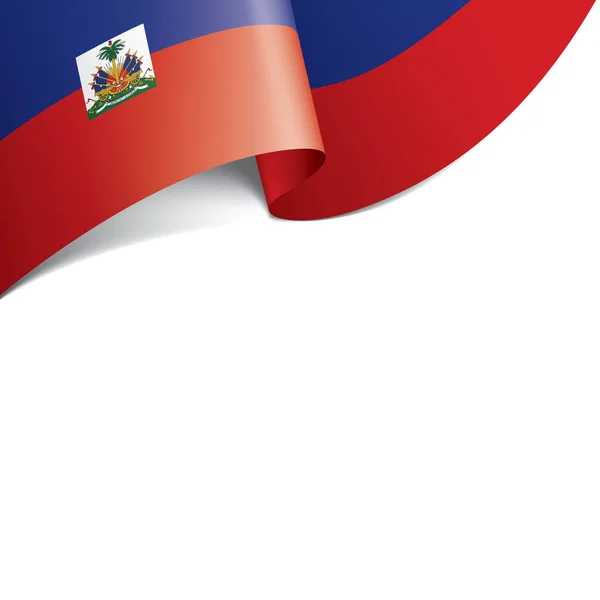 海地国旗，白色背景上的矢量插图 — 图库矢量图片