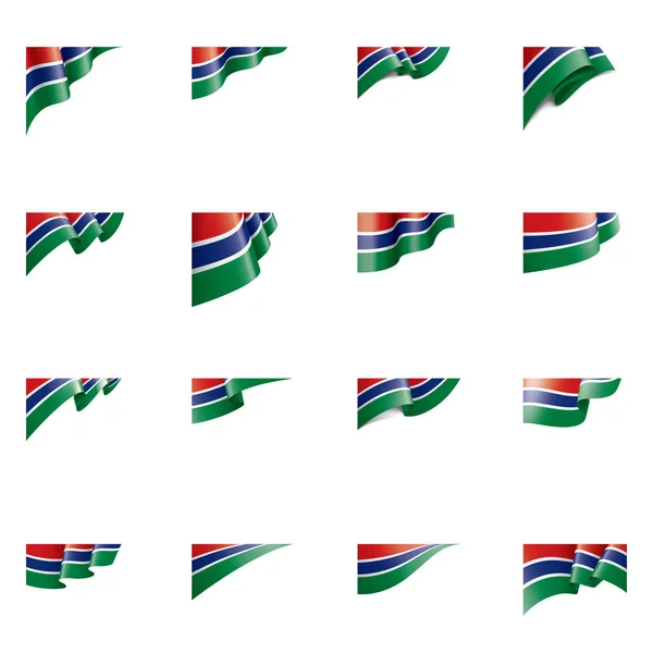 Σημαία Γκάμπια, διανυσματική απεικόνιση σε λευκό φόντο — Διανυσματικό Αρχείο
