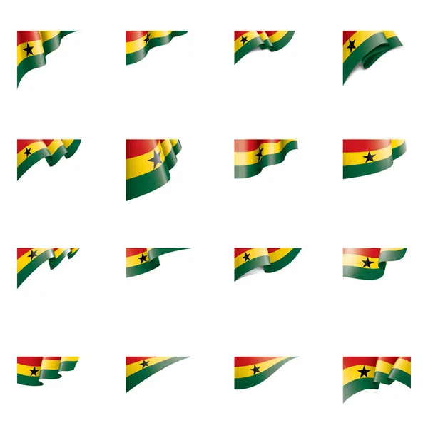Ghana flag, vector illustration on a white background — Stock Vector