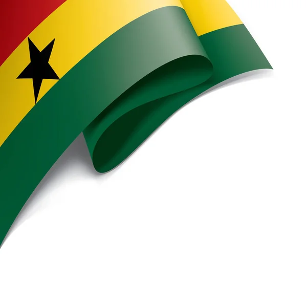 Bandera de Ghana, ilustración vectorial sobre fondo blanco — Vector de stock