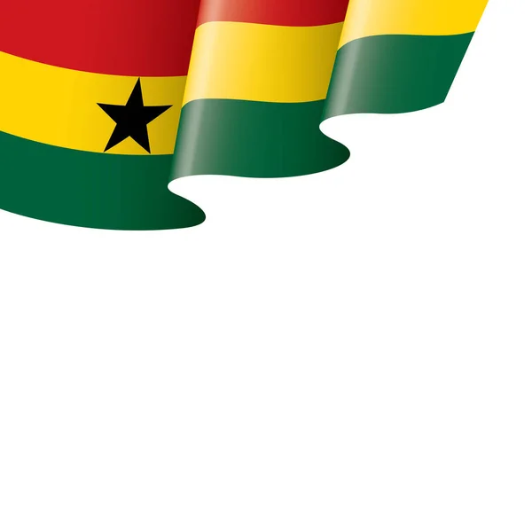 Σημαία Γκάνα, διανυσματική απεικόνιση σε λευκό φόντο — Διανυσματικό Αρχείο