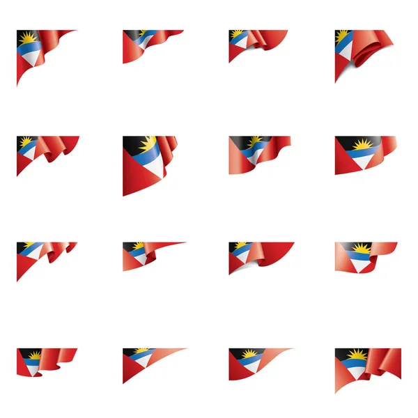 Antigua och Barbuda flagga, vektor illustration på en vit bakgrund — Stock vektor