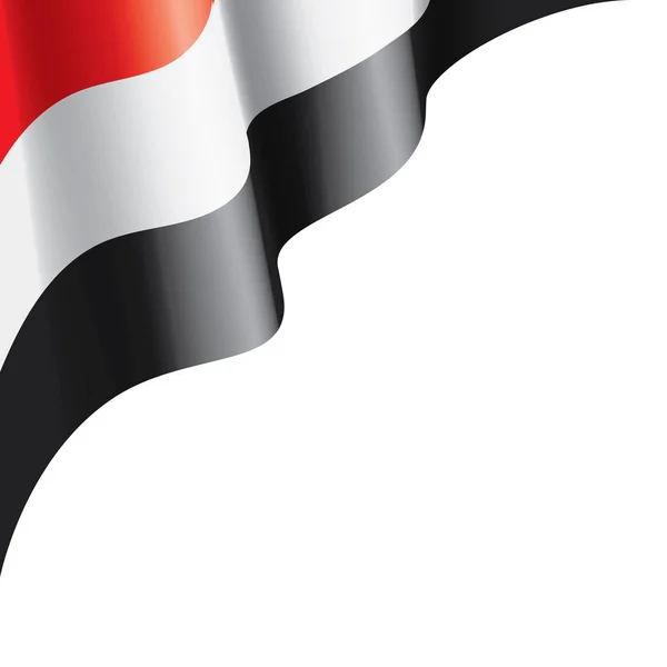 Bandera yemení, ilustración vectorial sobre fondo blanco. — Vector de stock