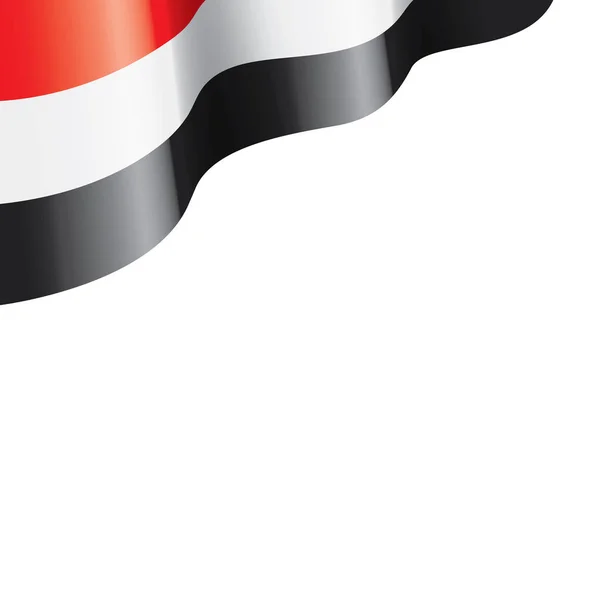 Yemeni flag, vector illustration on the white background. — 스톡 벡터