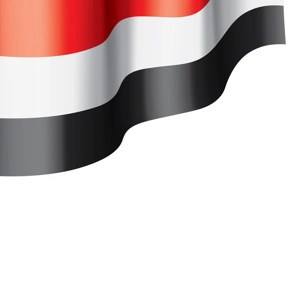 Bandera yemení, ilustración vectorial sobre fondo blanco. — Archivo Imágenes Vectoriales