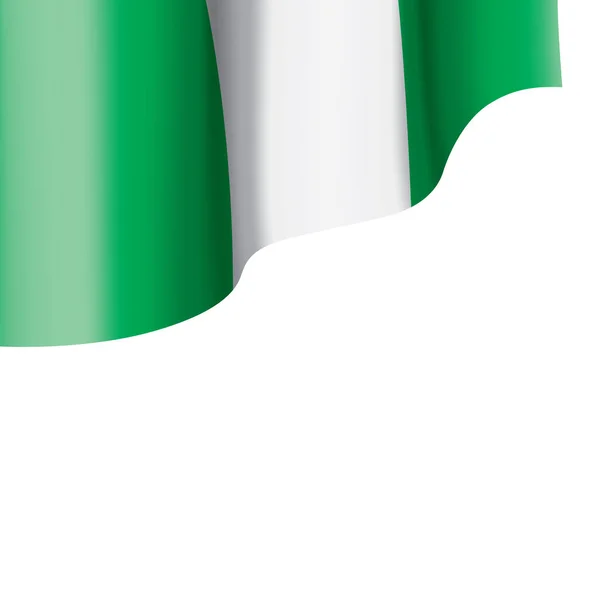 Bandera de Nigeria, ilustración vectorial sobre fondo blanco . — Archivo Imágenes Vectoriales