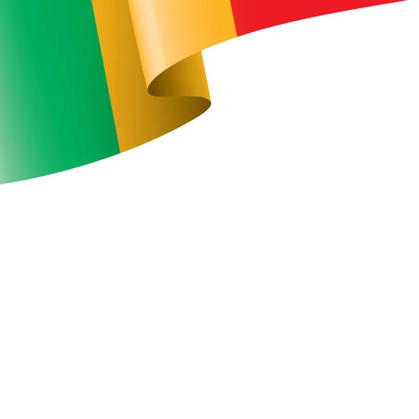 マリの旗、白の背景にベクトル画像. — ストックベクタ