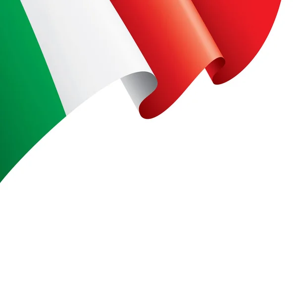 意大利国旗，白色背景上的矢量插图. — 图库矢量图片