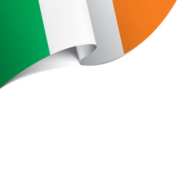 İrlanda bayrağı, beyaz arkaplanda vektör illüstrasyonu — Stok Vektör