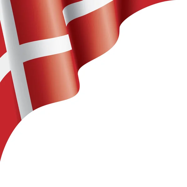 丹麦旗子, 矢量例证在白色背景 — 图库矢量图片