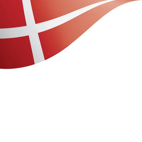 Dánia lobogója, egy fehér háttér vektor illusztráció — Stock Vector