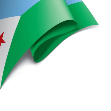 Cibuti bayrağı, beyaz bir arka plan üzerinde vektör çizim