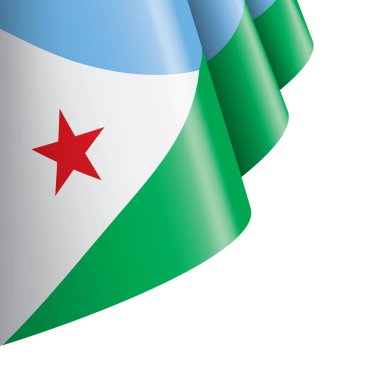 Cibuti bayrağı, beyaz bir arka plan üzerinde vektör çizim