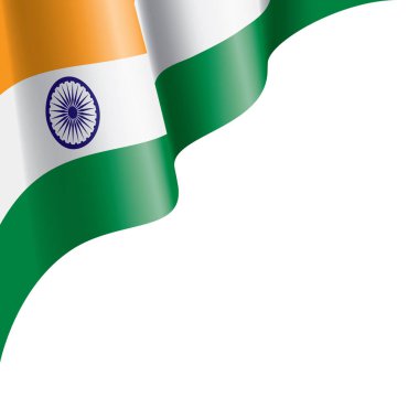 Hindistan bayrağı, beyaz arkaplanda vektör illüstrasyonu