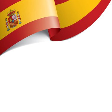 İspanya bayrağı, beyaz arkaplanda vektör illüstrasyonu