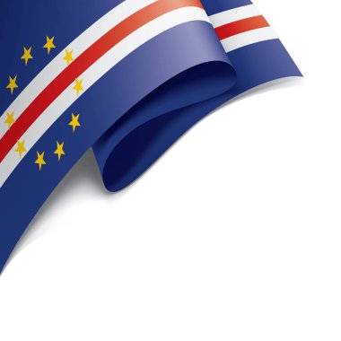 Cape Verde bayrağı, beyaz arkaplanda vektör çizimi